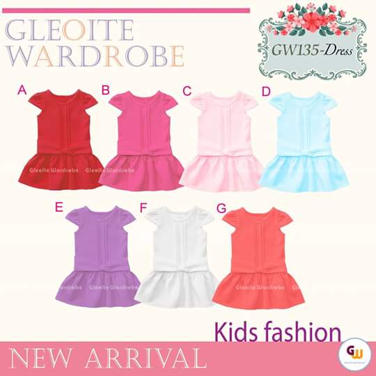 Dress Polos Anak Perempuan Impor ukuran 1-7tahun