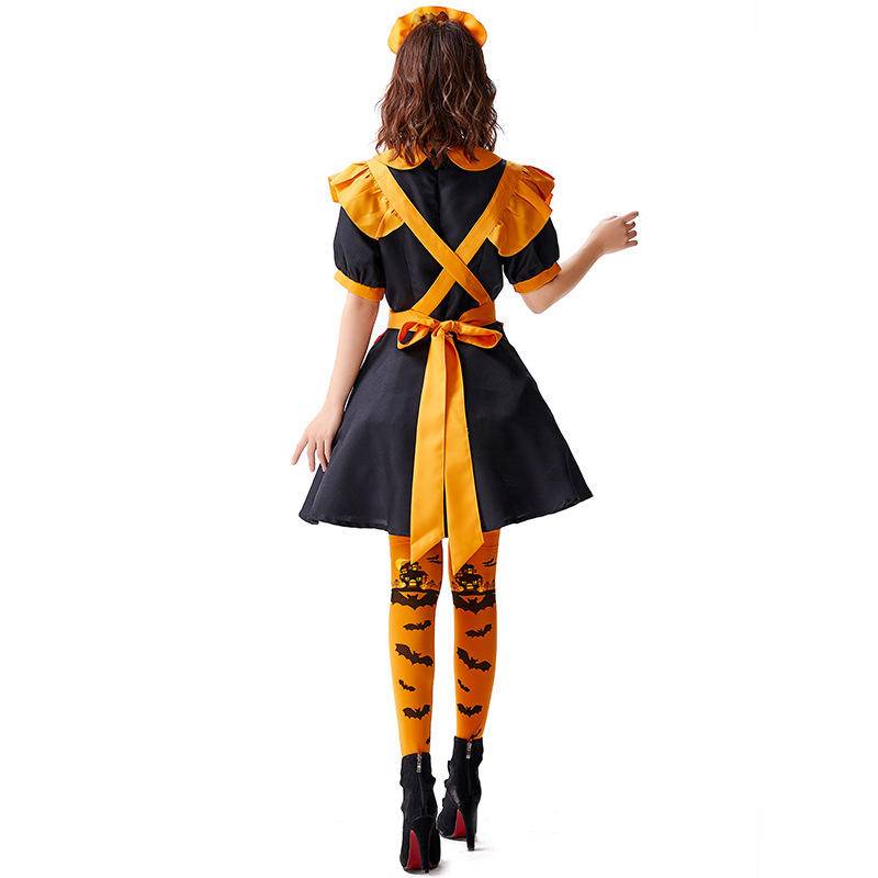 【Wetrose】Halloween Costume Vampire Maid Maid Magic Witch Jack Pumpkin Lantern Dress