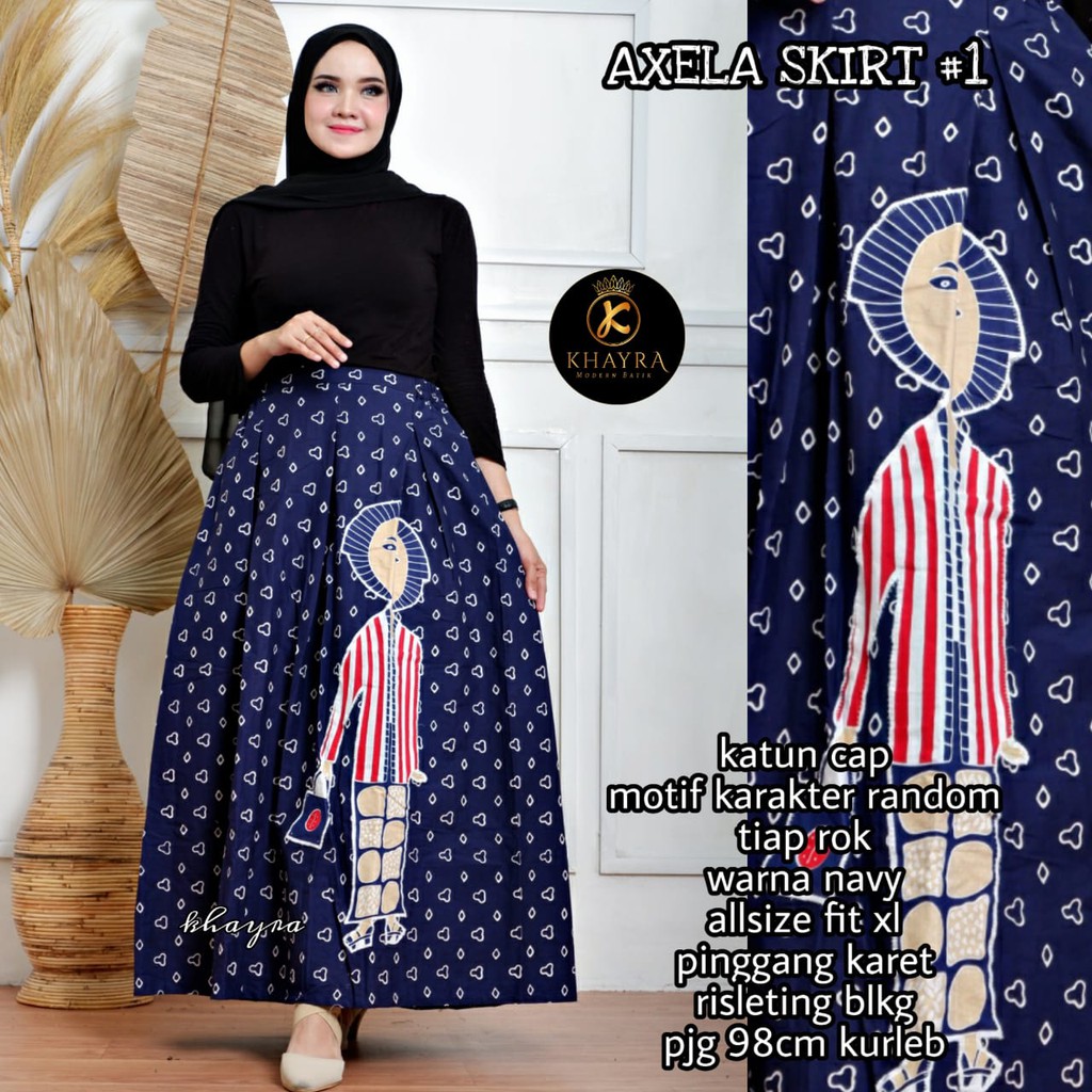 Rok Batik Katun by Butik Batik Solo Bahan Batik Katun Cap kode ROK BATIK AXELA SKIRT