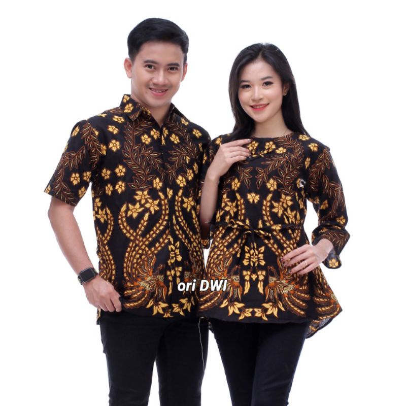 BAJU BATIK COUPLE SARIMBIT KAPEL PASANGAN KAPELAN SERAGAM KERJA COUPEL COPEL PRIA WANITA PREMIUM