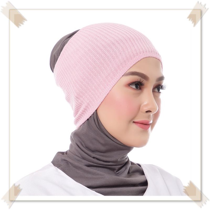 Ciput rajut polos salur premium/ Bandana rajut/inner