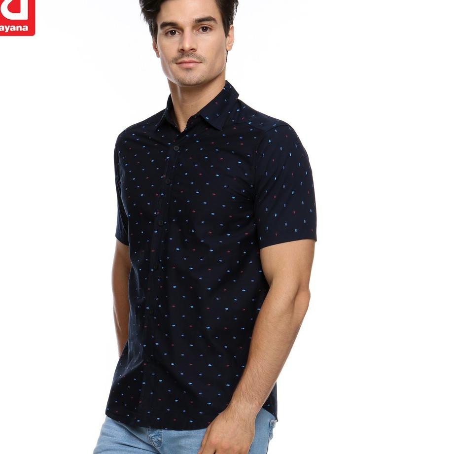 *PROMO* Ramayana - RAF Kemeja Printing S/S Navy 188 ✱