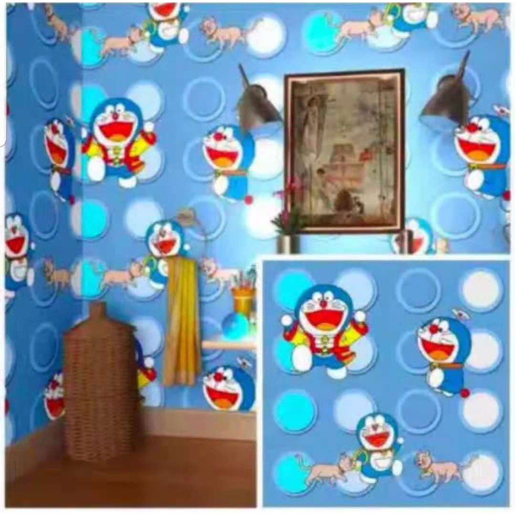 WALLPAPER STICKER DNDING MOTIF DORAEMON 45CM X 10M