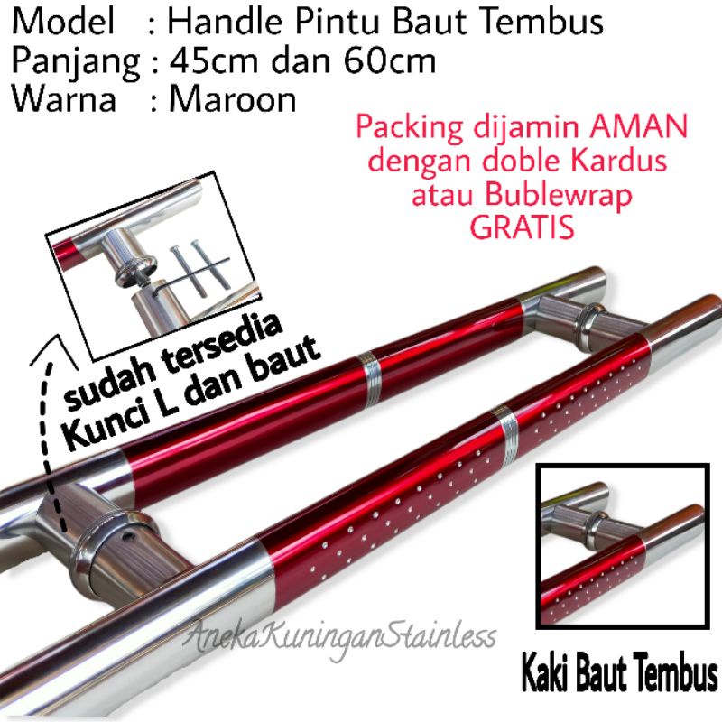 handle pintu rumah oval baut tembus 45cm dan 60cm tarikan gagang pintu rumah minimalis hendle hendel handel pintu rumah stainless