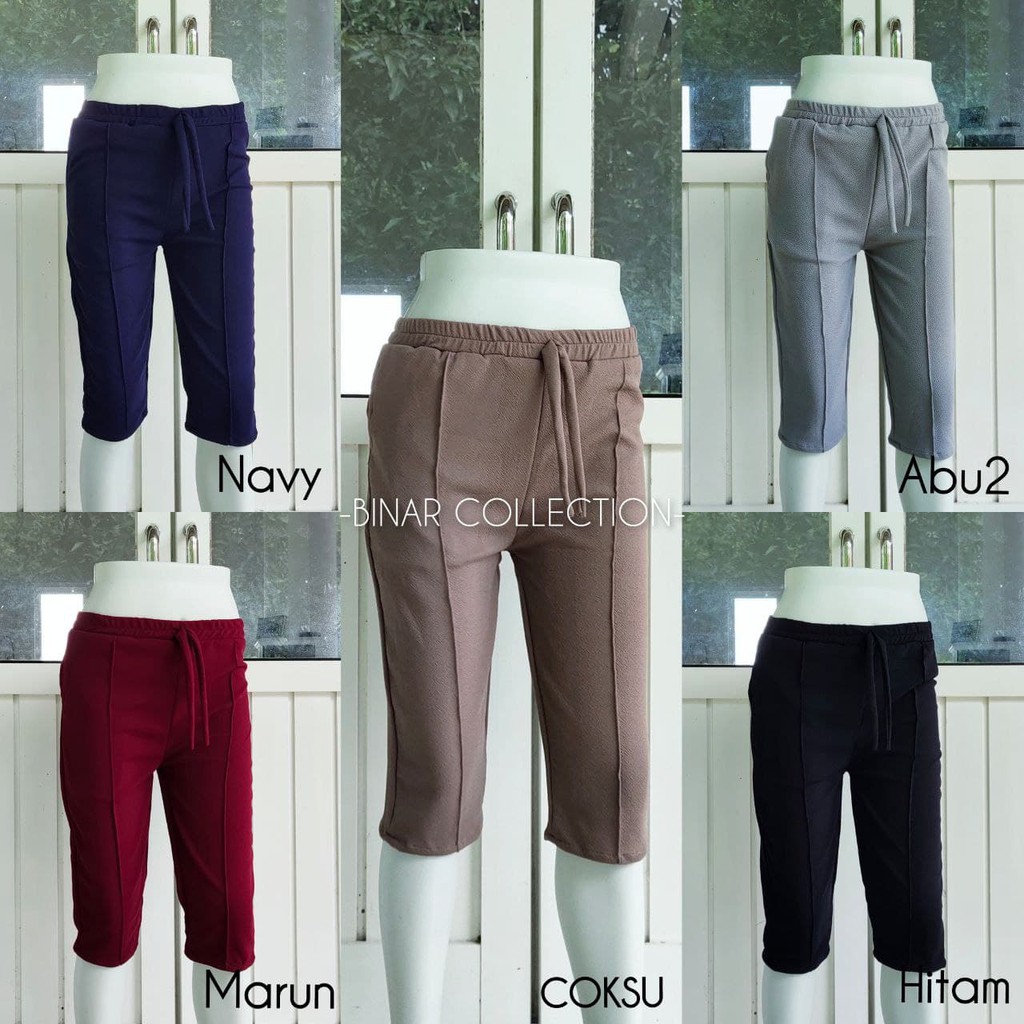 PD 01- Celana Pensil pendek 7/8 Binar Collection Polos jogger leging kolor wanita standar L/ XL &amp; Jumbo XXL santai murah