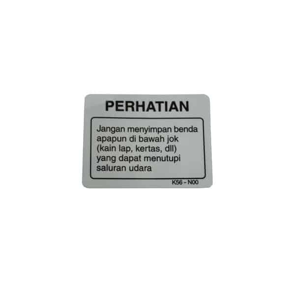 Sticker (Label Air Intake Notice) – Sonic 150R K56 & Supra GTR 150 K56F