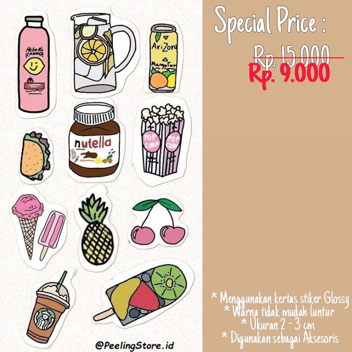 

Stiker Jurnal Tema Makanan / Stiker Dekorasi / Stiker Lucu