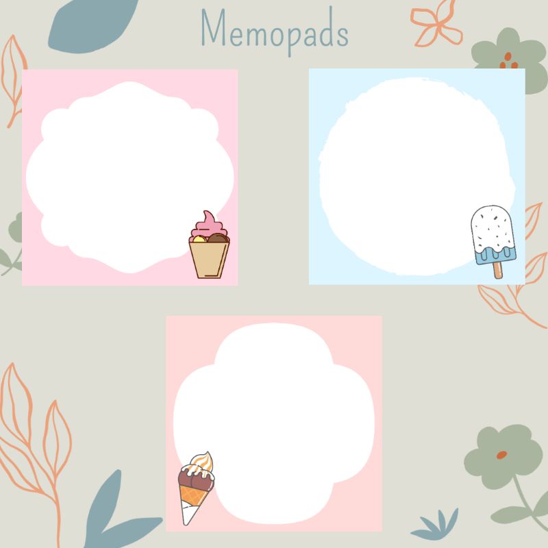 Memopads &amp; Sticker Ice Cream | Cetak sticker dan memopads murah