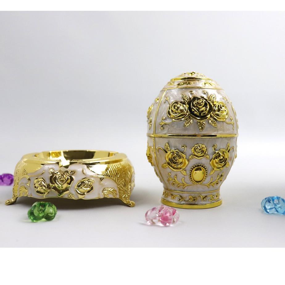 빠 Asbak Rokok Gold Mewah/Asbak Gold Plus Tusuk Gigi Mewah Berkualitas