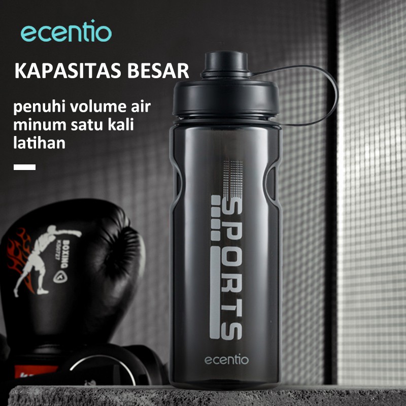 ecentio &amp; FOODI botol minum aesthetic 1.3 liter Hitam/tumbler minum olahraga/tempat minum/bottle minum sepeda anti tumpah/botol minuman besar gym portable /bicycle/BPA FREE