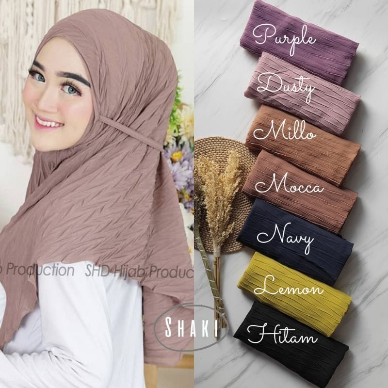 Bergo maryam plisket padi bahan ceruty / Kerudung Geblus Plisket Tali Sehari-hari