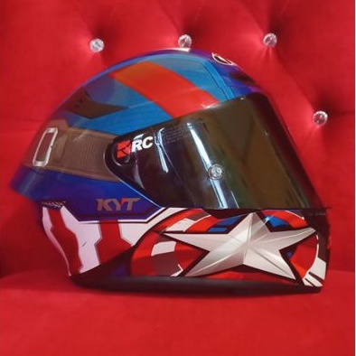 KYT TT COURSE CAPTAIN AMERIKA LIMITED EDITION SIZE M (No COD)