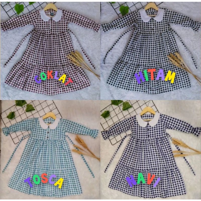 dewipurwatid2 midi dress anak perempuan tanggung termurah 3-12 tahun/gamis anak terbaru midi dress a