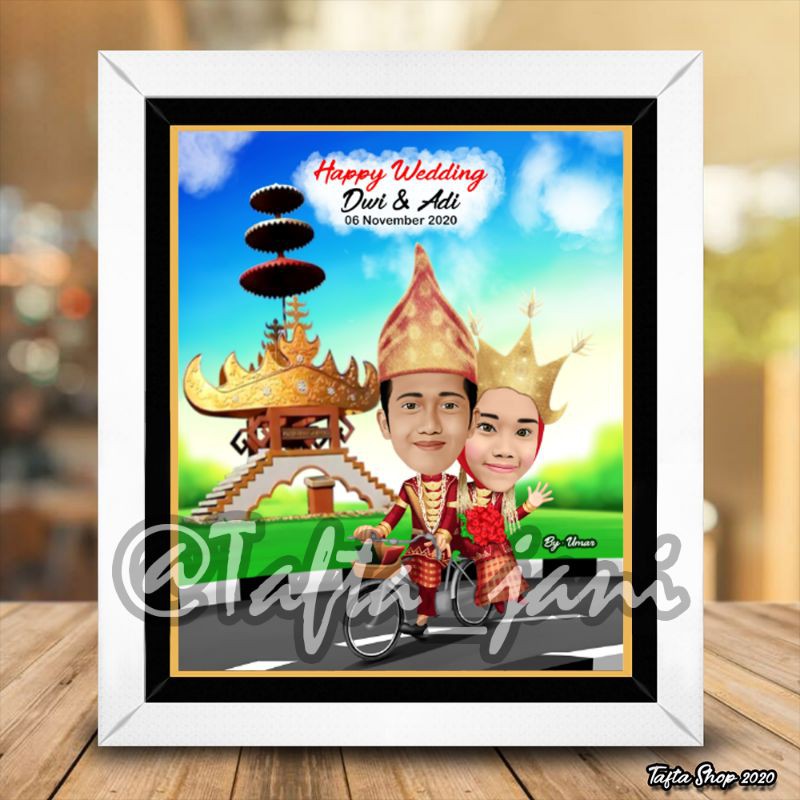 Karikatur wedding karikatur pernikahan adat lampung kadounik