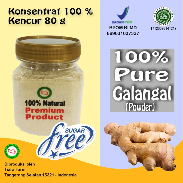 

Galangal Powder (Bubuk Kencur) Premium Murni 80 g - Tiara Farm (BERKUALITAS)