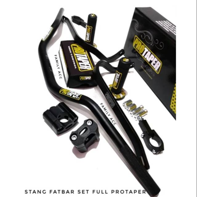 Stang Fatbar Protaper Set - Handguard Busa Raiser Handgrip Motor - Hitam