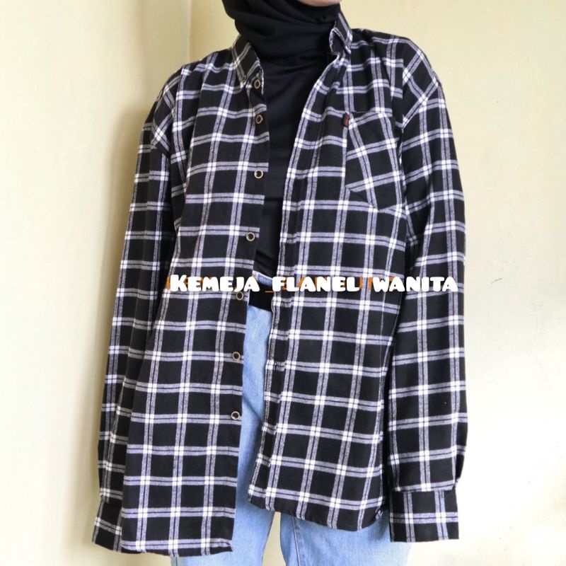 Kemeja Flanel Wanita Lengan Panjang Motif Bestseller Pakaian Wanita Flanel Cewek