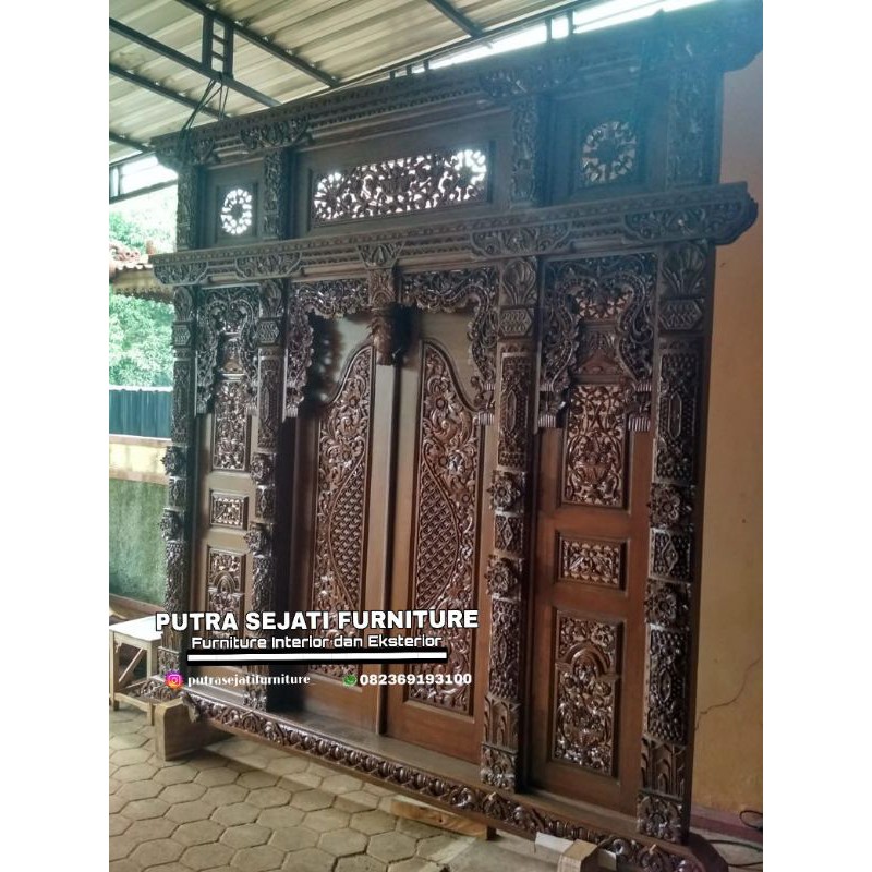 pintu gebyok full ukir mewah modern