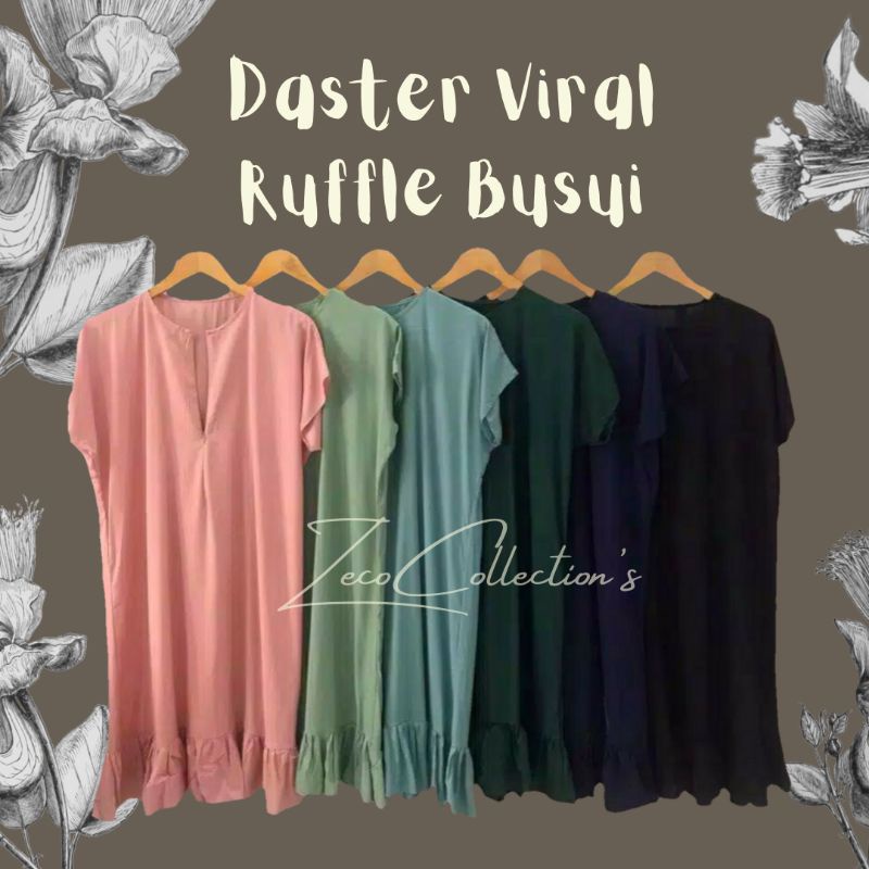 Daster Ruffle Busui | Daster Rayon polos kekinian