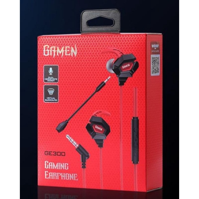 GARANSI 1 TAHUN WIRED HEADSET GAMEN GE300 GAMING EARPHONE