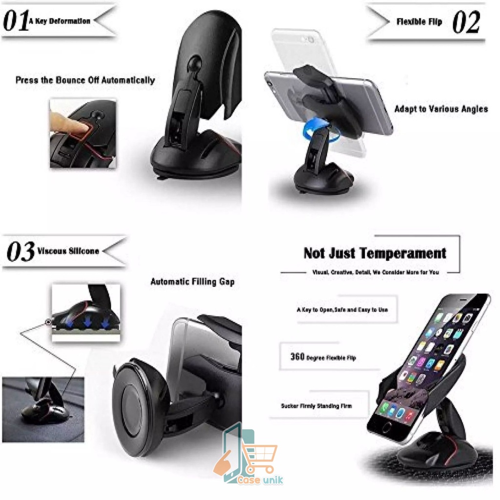 HD2 Car Holder Phone Stand Bentuk Mouse Shape Handphone Mobil Gps Unik Lipat Folding Desktop Dashbroad kekinian CS3524