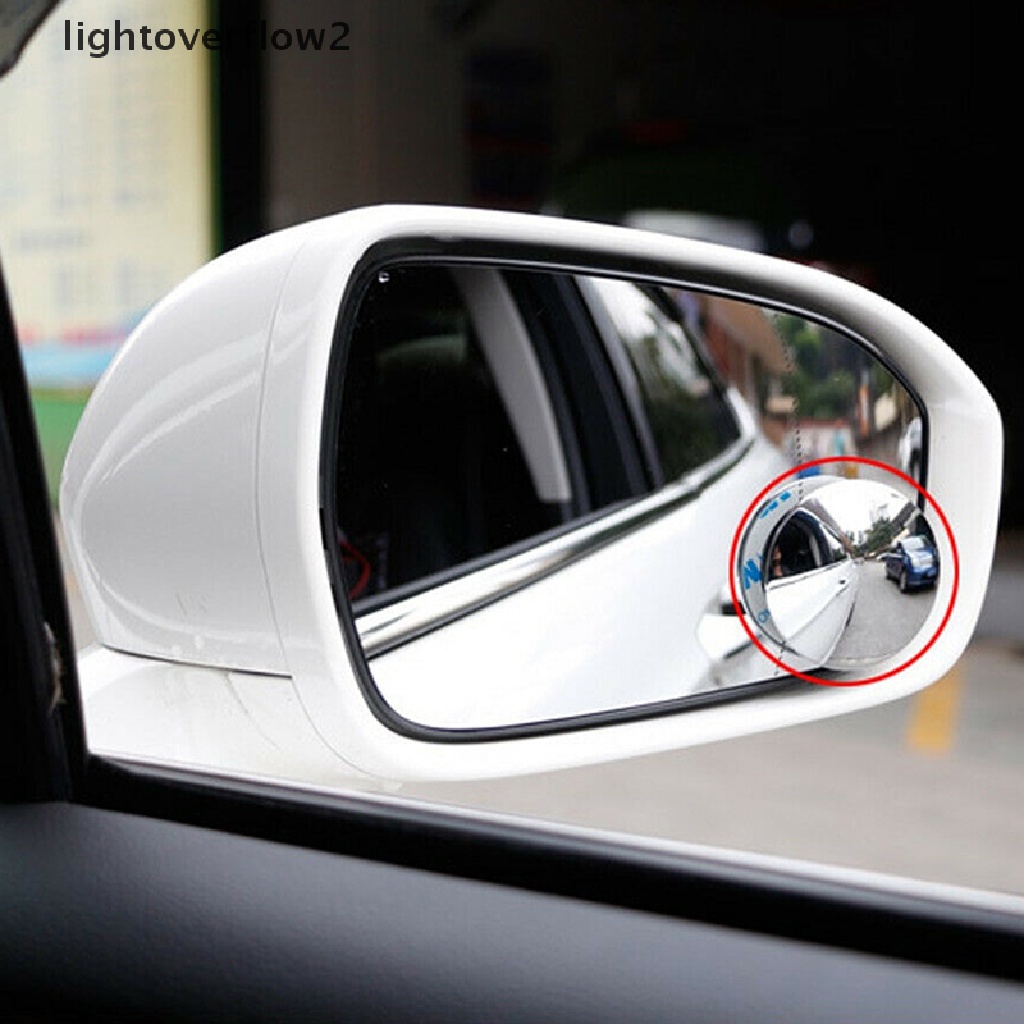 (Light2) 2pcs Kaca Cembung Wide Angle Untuk Blind Spot Mobil