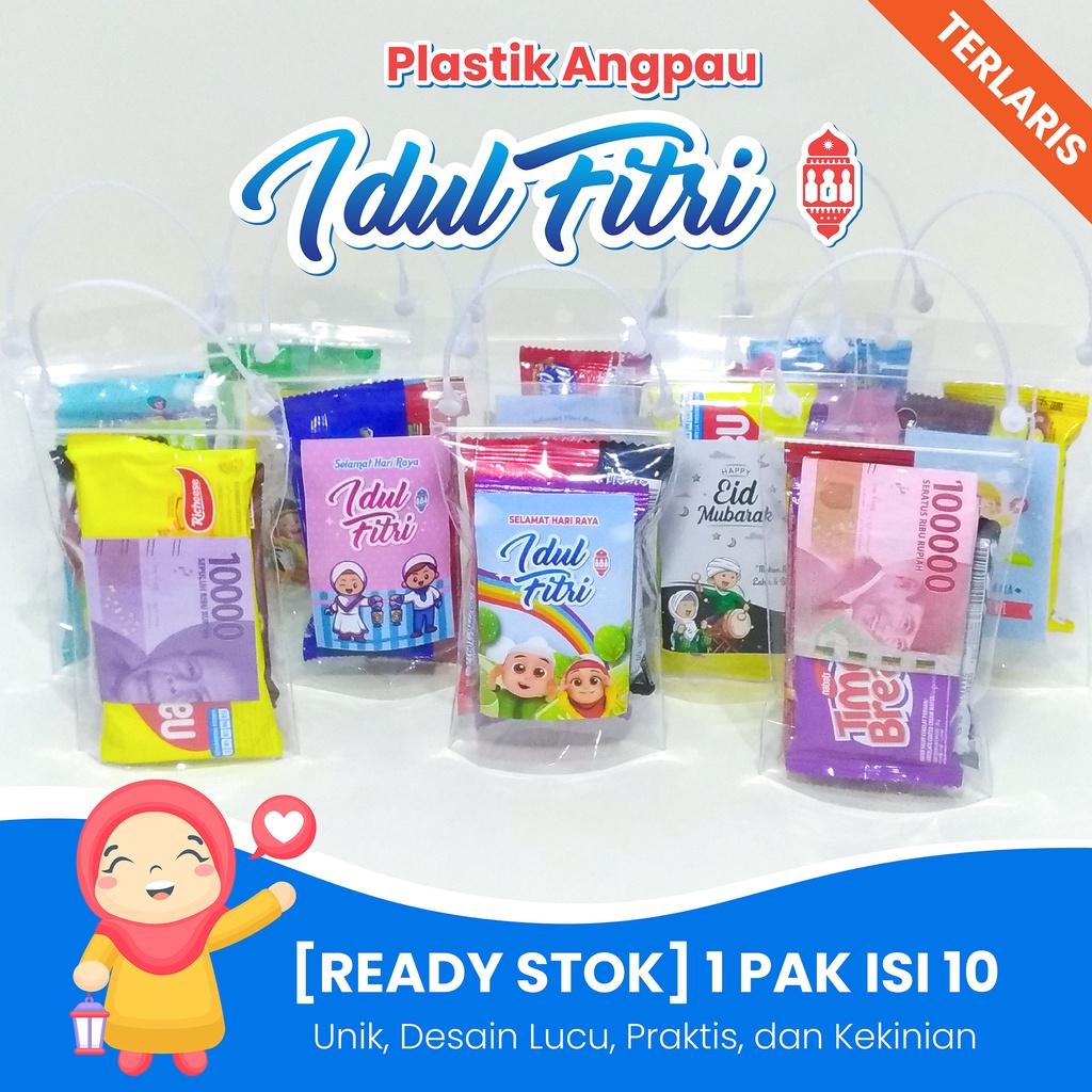 

Plastik Kemasan Snack Lebaran Anak - Plastik Angpao Snack Lebaran Lucu - Kemasan Parcel Lebaran Mini