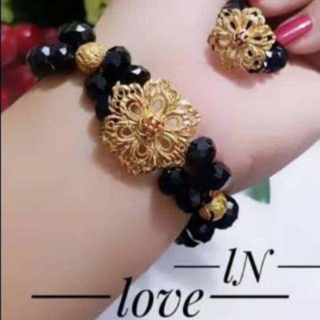 Xuping gelang batu lapis emas 24k