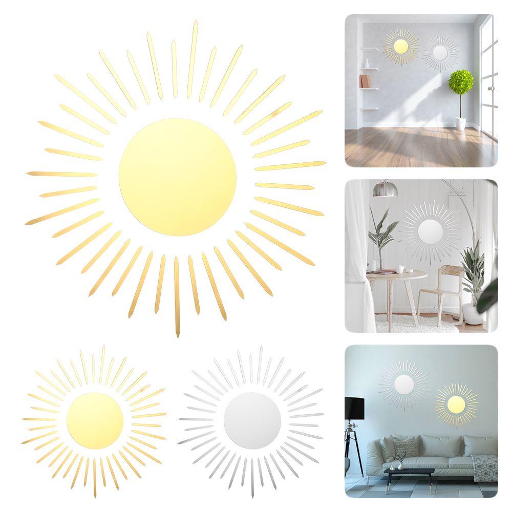 Stiker Dinding Populer Fashion Sun Flower Aesthetic Dekorasi Kamar Cermin Hias