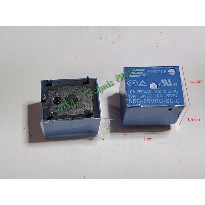 Relay 5 pin 5Vdc / 12Vdc original Songle 10A