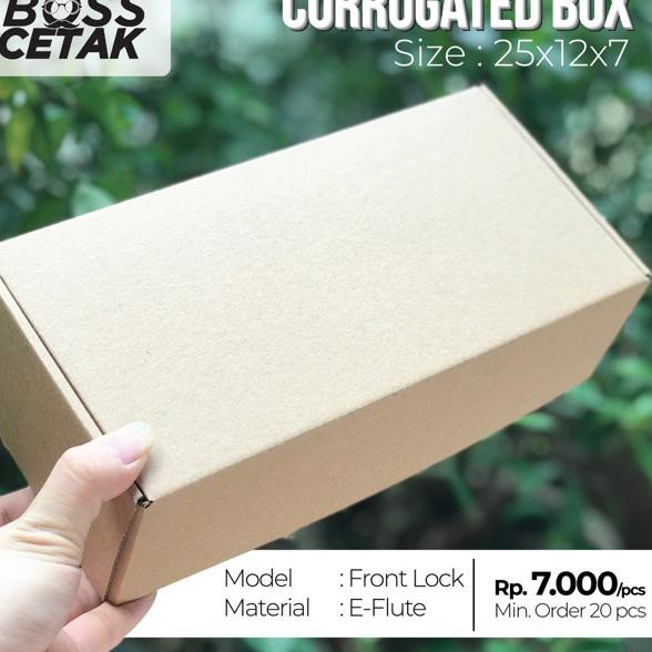 

Terbagus.. (20pcs) Box Dus Kue Polos / Dus Brownies / Aksesoris / Kardus Corrugated 25x12x7
