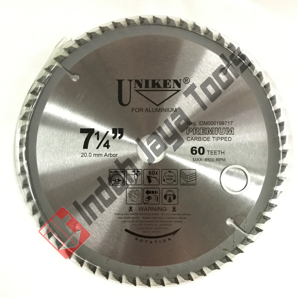 Mata Circle Potong Alumunium UNIKEN 7" Inch x 60T 