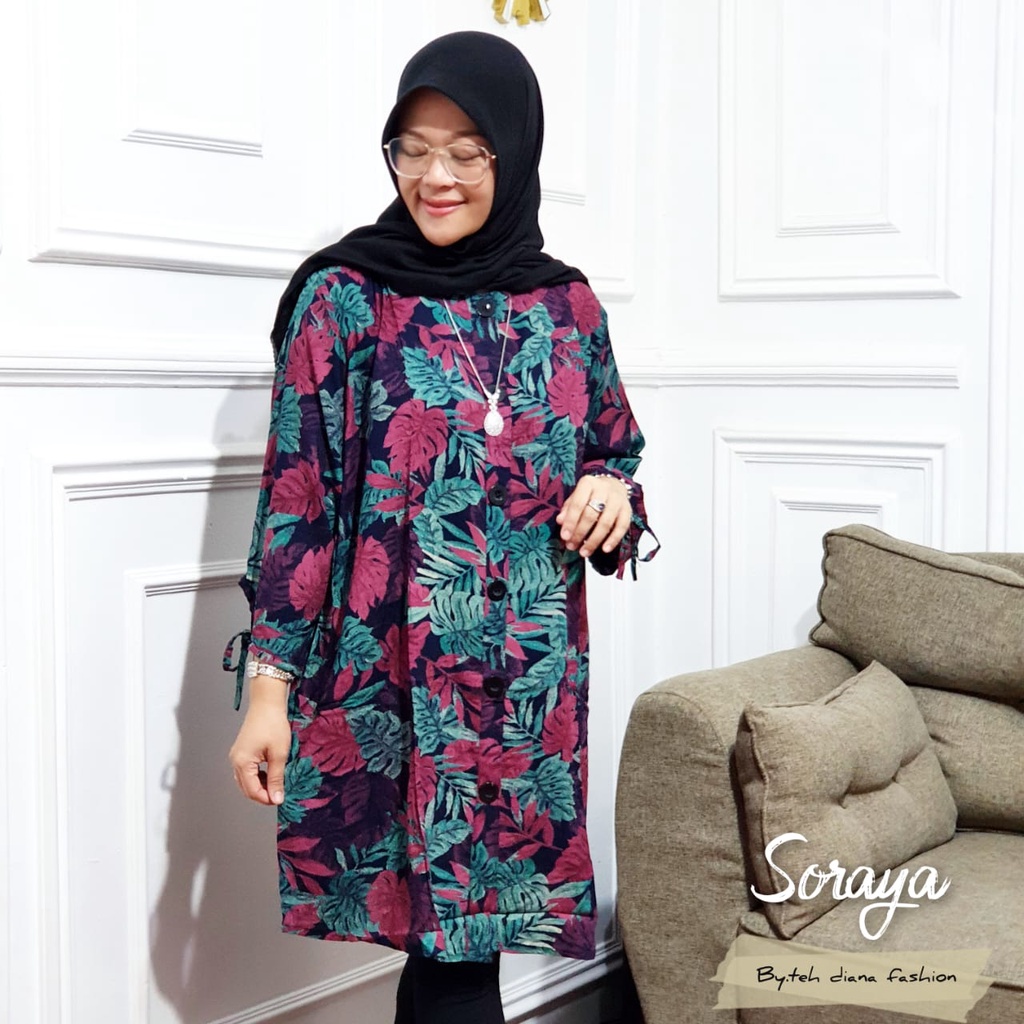 Baju Atasan Wanita Jumbo / Blouse Wanita Jumbo / Atasan Wanita Jumbo Model Soraya Viscose LD 124-2