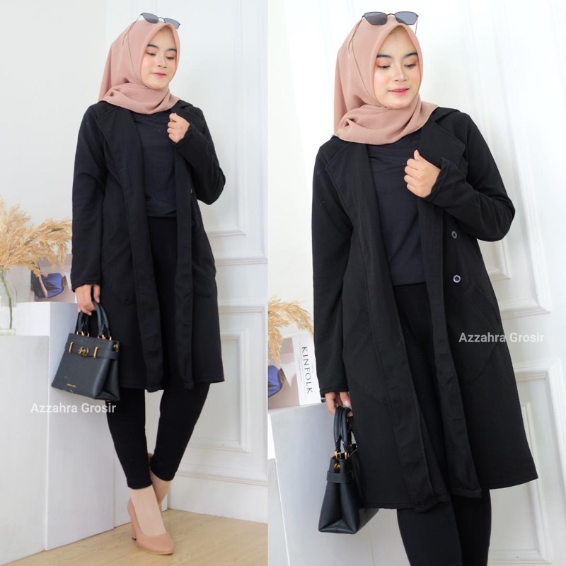 Cleva Cardi LD100+ Blazer Wanita Korea Outer Long Cardigan Panjang Wanita  / R.1 - 315-6337