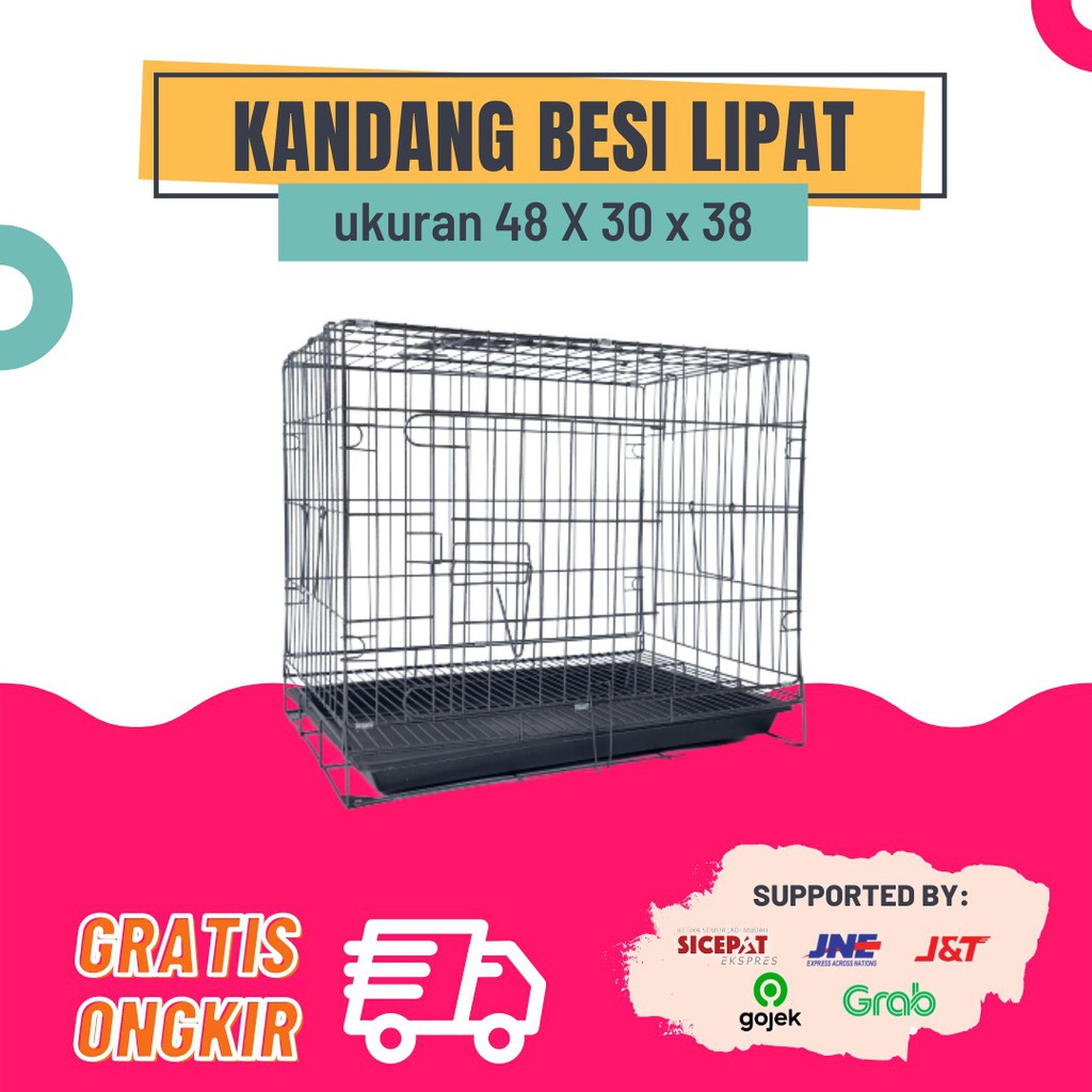 Kandang Kucing Anjing Kelinci Size S - 48cmTebal Anti karat