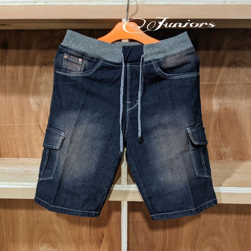 Cargo pendek jeans rip karet new