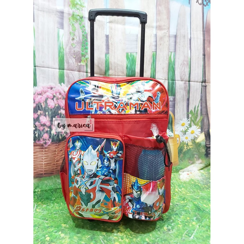 Tas Ransel Troli Ultraman Anak Laki Laki Paud TK Dan SD Free Botol