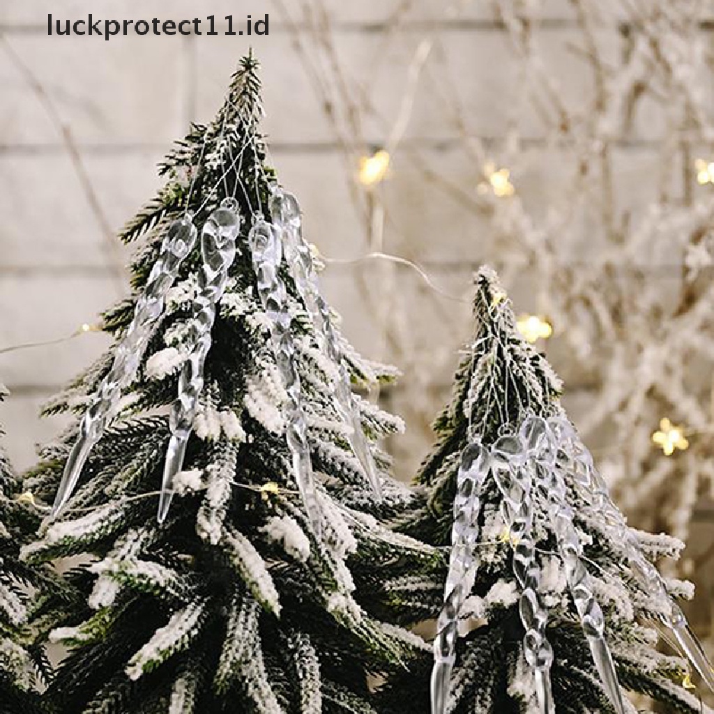 //HG&amp;ID// 12PCS Christmas Decoration Simulation Ice Xmas Tree Ornament Fake Icicle Props .