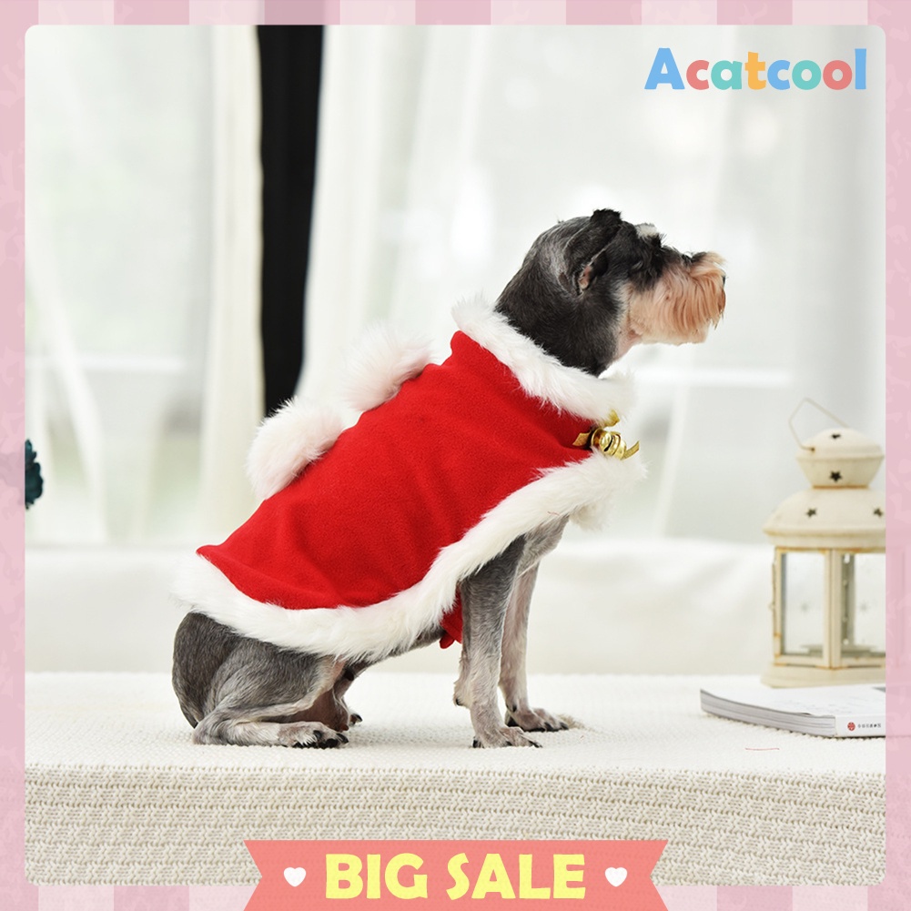 Christmas Cat Cloak Dogs Winter Warm Fleece Costume Clothing Accessories