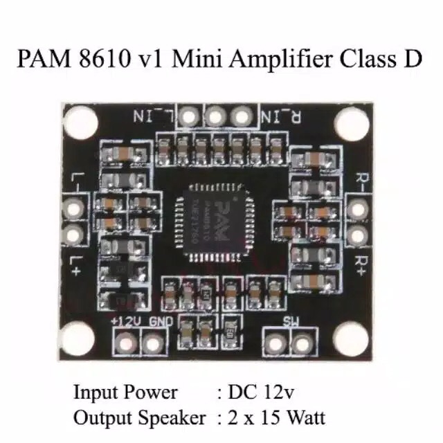 Power 2x15w PAM8610 Class D Mini Digital Audio Amplifier