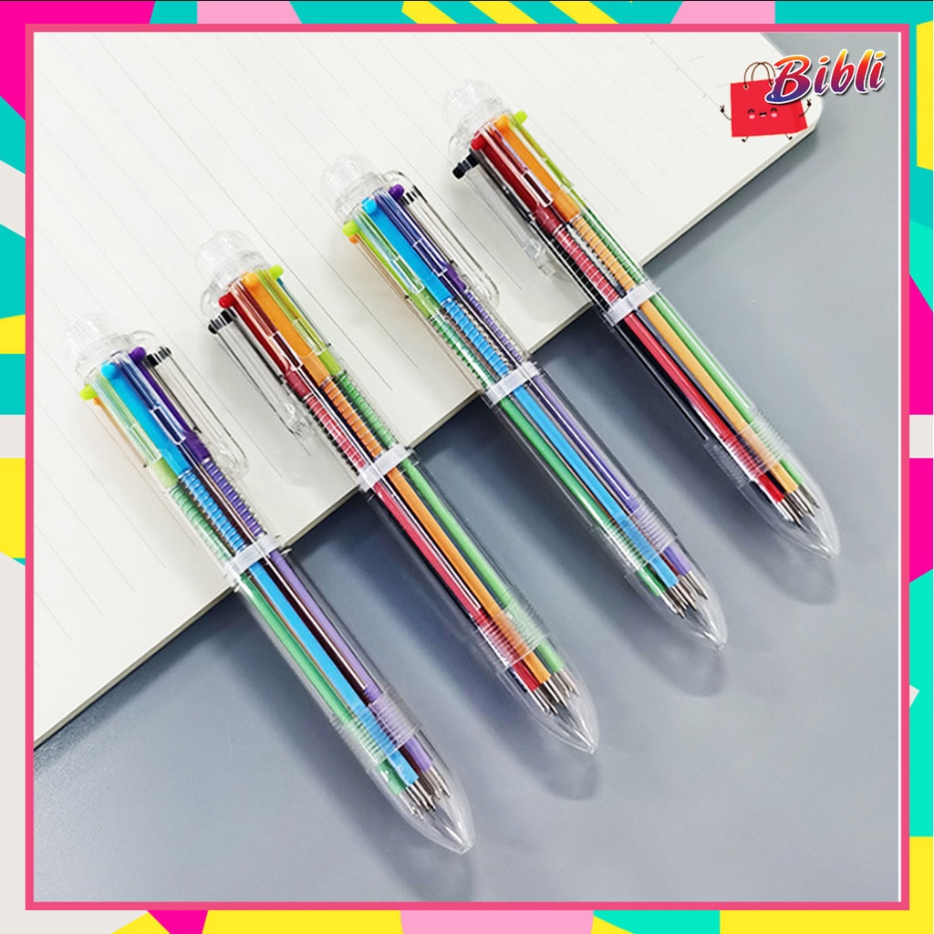 

Pulpen 6 Warna Transparan Pena Ballpont Pen Six-in-One Color 237