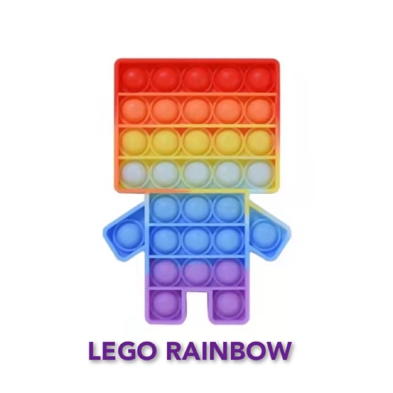 New Fidget Push Pop Its Mainan Anak Toys Bubble Kids Mainan Popit Murah Rainbow Pop it Squeeze Dino-LEGO