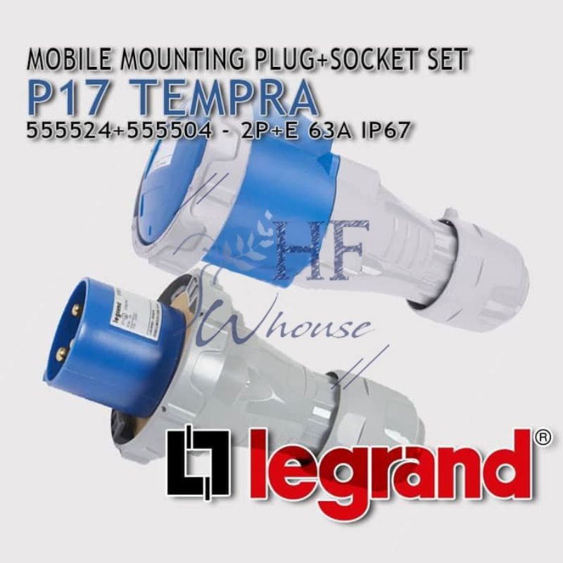 Legrand Set Mobile Mounting + Plug 63A 2P+E 3Pin IP67