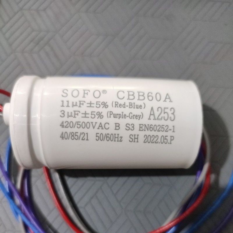 Kapasitor Capacitor Mesin Cuci SHARP ORIGINAL 11uf+3uf