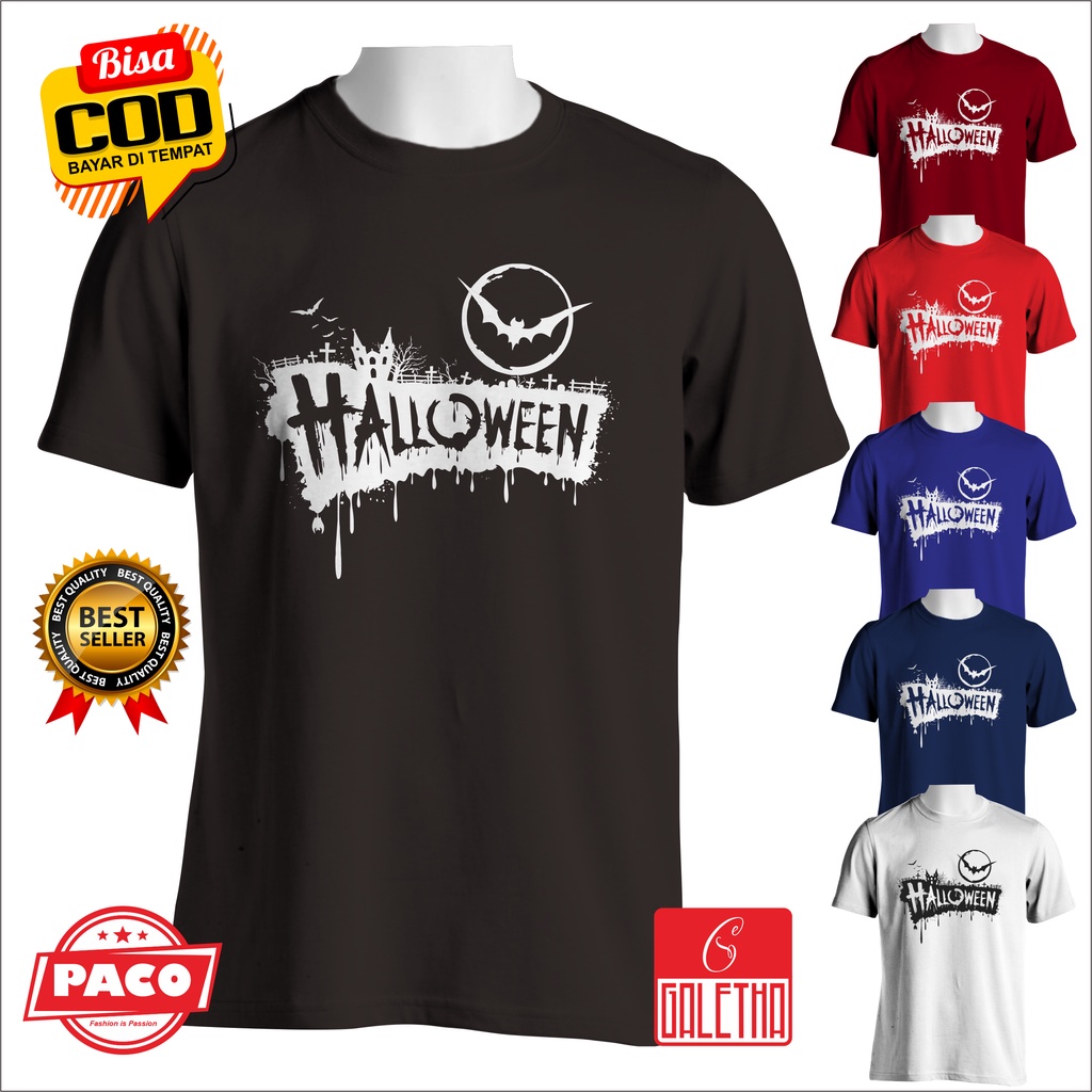 GALETHA - Kaos Halloween / kaos Pria Wanita Jumbo Big Size Terbaru / Kaos Distro Original Bandung Mu