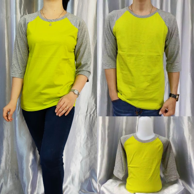 kaos polos reglan STABILO-ABUMISTY lengan 3/4 Uk 20 22 S M L XL XXL