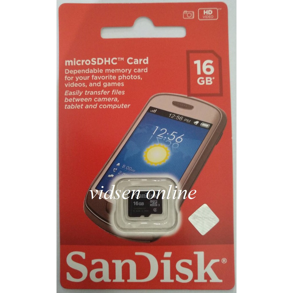 Sandisk Micro Sd / Microsd Card 16Gb Class 4 - Garansi Resmi