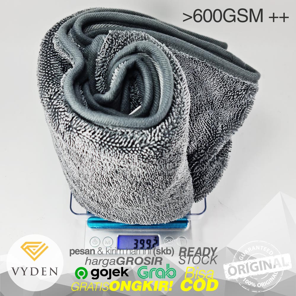 Lap Pengering Cuci Mobil VYDEN Drying Towel Twisted Loop Premium Korean Microfiber 600GSM Water Magnet Killer Handuk Kanebo Jumbo Extra Large Kain Cuci Motor Tidak Bikin Baret Sekali Tarik Kering Garansi