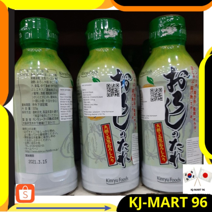 

MAKANAN JEPANG/JAPANESE FOOD SAUS JEPANG KINRYU OROSHI STEAK SAUCE 320 GR IMPORT - SAUS STEAK U/ BBQ
