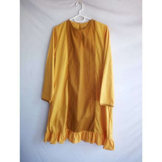 Tunik katun kuning polos kombinasi by cha.lisca
